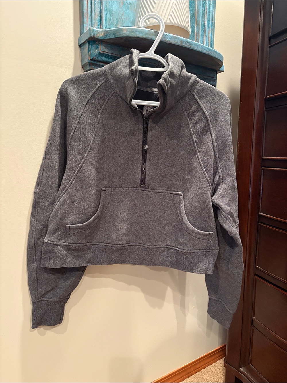 Lululemon Cropped Half-Zip Funnel Neck Sweater - Gray